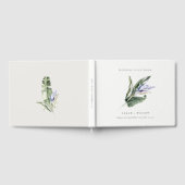 トロピエレガントミニマルカルブルーフローラ結婚ズ ゲストブック (全面)