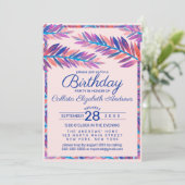 トロピエレガント芸術的カル離れ誕生日 招待状 (スタンド正面)
