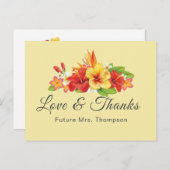 トロピカエレガントルフローラブライダルシャワーありがとう ポストカード (正面/裏面)