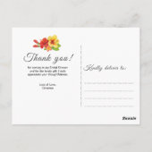 トロピカエレガントルフローラブライダルシャワーありがとう ポストカード (裏面)