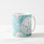 トロピカカスタムルサンドドルターコイズウォーターカラー コーヒーマグカップ (正面右)