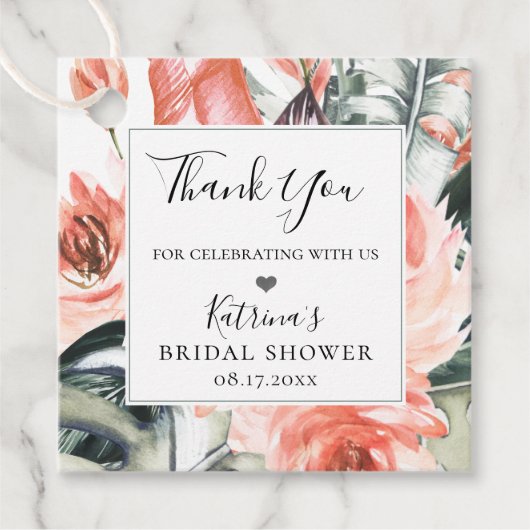 トロピカモダンス珊瑚フローラフレームありがとう フェイバータグ (正面)