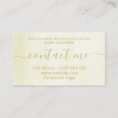 トロピカモダンルオンベージュオーガニックスパ石鹸スキンケア 名刺 (裏面)