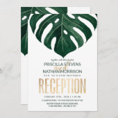 トロピカモダンルスイスチーズリーフ金ゴールド披露宴 招待状 (正面/裏面)