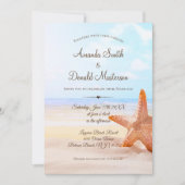 トロピカモダンルビーチヒトデ結婚式招待状 招待状 (正面)