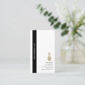 トロピカモダンルフローラ&パイナップルピンクブラック金ゴールド 名刺 (スタンド正面)