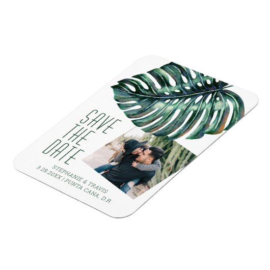 トロピカモダンルモンステラの写真が日付を保存 マグネット (左側)