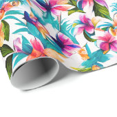 トロピカラフルカルウォーター色フローラハワイアン ラッピングペーパー (ロールコーナー)