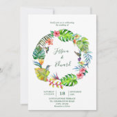トロピカラフルカルウォーター色フローラリース 招待状 (正面)