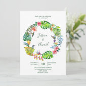 トロピカラフルカルウォーター色フローラリース 招待状 (スタンド正面)