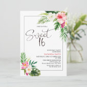 トロピカラフルカルフローラサマースイート16誕生日 招待状 (スタンド正面)