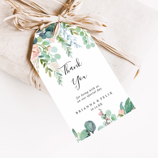 トロピカラフルカルフローラ結婚の感謝 ギフトタグ