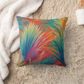 トロピカラフルカル離れのヤシの数々の葉色 クッション (ブランケット)