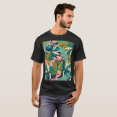 トロピカラフルカル離れ:夏のパターン。 Tシャツ (正面フル)