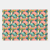 トロピカラフルカル：揺れる手のひらのラッピング紙 ラッピングペーパーシート (正面2)