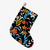 トロピカラフルッ離れク:暗い背景のパターン スモールクリスマスストッキング (正面 (吊り時))