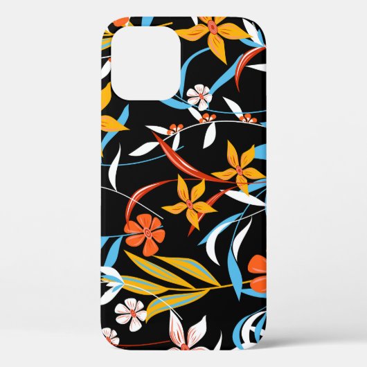 トロピカラフルッ離れク：暗い背景のパターン Case-Mate iPhoneケース (裏面)