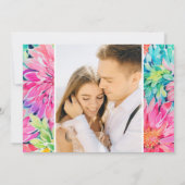 トロピカラフルモダンカルフローラ結婚の写真 セーブザデート (裏面)