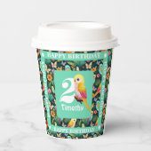 トロピカルおもしろいの誕生日カラフル: 紙コップ (正面)