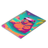 トロピカルおもしろいサイバパンクカピバラアート ノートブック (左側)