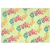 トロピカルおもしろいハイビスカス開花+あなたの背景 テーブルクロス (正面(横))