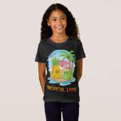 トロピカルおもしろいラブトロピカルアイランドハッピーカップルV Tシャツ (正面フル)