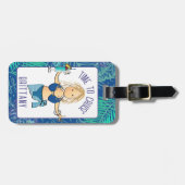 トロピカルおもしろい水着クルーズ用の漫画 ラゲッジタグ (正面横)