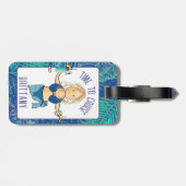 トロピカルおもしろい水着クルーズ用の漫画 ラゲッジタグ (裏面横)