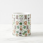 トロピカルお洒落ジャングルサファリ野生動物 コーヒーマグカップ (中央)