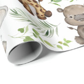 トロピカルお洒落ジャングルサファリ野生動物 ラッピングペーパー (ロールコーナー)