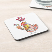 トロピカルお洒落ドリンクのかわいいチキン コースター (左側)