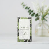 トロピカルお願いRSVPとはっきりしたグリーンモダンジャングル エンクロージャーカード (スタンド正面)