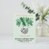 トロピカルかわいいつるナマズアウトオンライン誕生日パーティー ポストカード (スタンド正面)