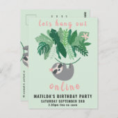 トロピカルかわいいつるナマズアウトオンライン誕生日パーティー ポストカード (正面/裏面)