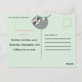 トロピカルかわいいつるナマズアウトオンライン誕生日パーティー ポストカード (裏面)