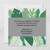 トロピカルかわいいつるナマズアウトオンライン赤ちゃんシャワー カード (裏面)