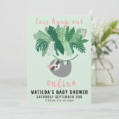 トロピカルかわいいつるナマズアウトオンライン赤ちゃんシャワー 招待状 (スタンド正面)