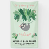 トロピカルかわいいつるナマズアウトオンライン赤ちゃんシャワー 横断幕 (縦)