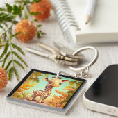 トロピカルかわいいベビーキリン漫画 キーホルダー (正面右)