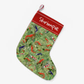 トロピカルさくらんぼエビ水中競技ペット水槽 スモールクリスマスストッキング (正面 (吊り時))