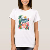 トロピカルで暑いのが好きなコーストビーチのユーモア Tシャツ (正面)