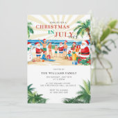 トロピカルで楽しいクリスマス・イン・ジャリーのビーチパーティ 招待状 (スタンド正面)