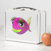 トロピカルで美しいピンクの女の子の魚 メタルランチボックス (インサイチュ)