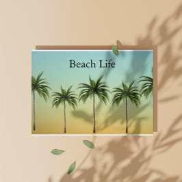 トロピカルなクリスマス パームツリー ビーチ ライフ サンセット シーズンカード