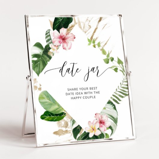 トロピカルなデート夜のアイデア。デートジャーブライダルシャワーテーマ ポスター