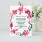 トロピカルなハワイアンの花 エレガントな結婚式の詳細 エンクロージャーカード (スタンド正面)
