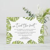 トロピカルなパームの葉 結婚のお知らせ 招待状 (スタンド正面)