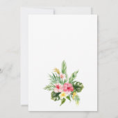 トロピカルなパームツリーの葉と花のデザイン - オーダーメイド 招待状 (裏面)