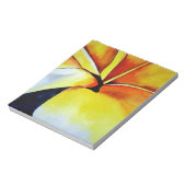 トロピカルなフランギパニの花の水彩抽象アート ノートパッド (回転)