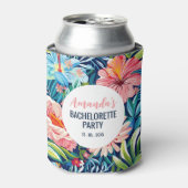 トロピカルなブライズメイドパーティー サマー フローラル柄 缶クーラー (缶正面)